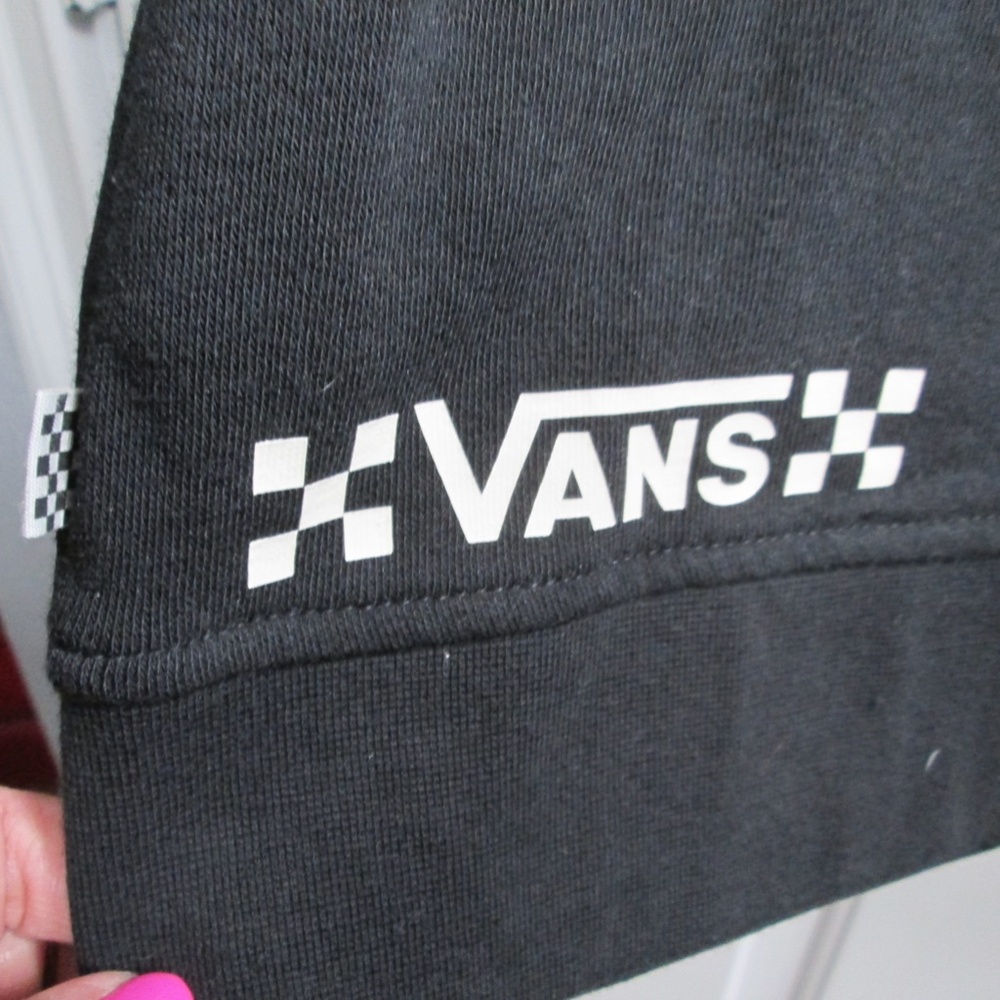 new VANS MEN;S BLACK sweatshirt with hoodie Sz S - Picture 8 of 9